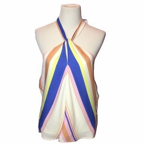 Line & Dot Halter Top